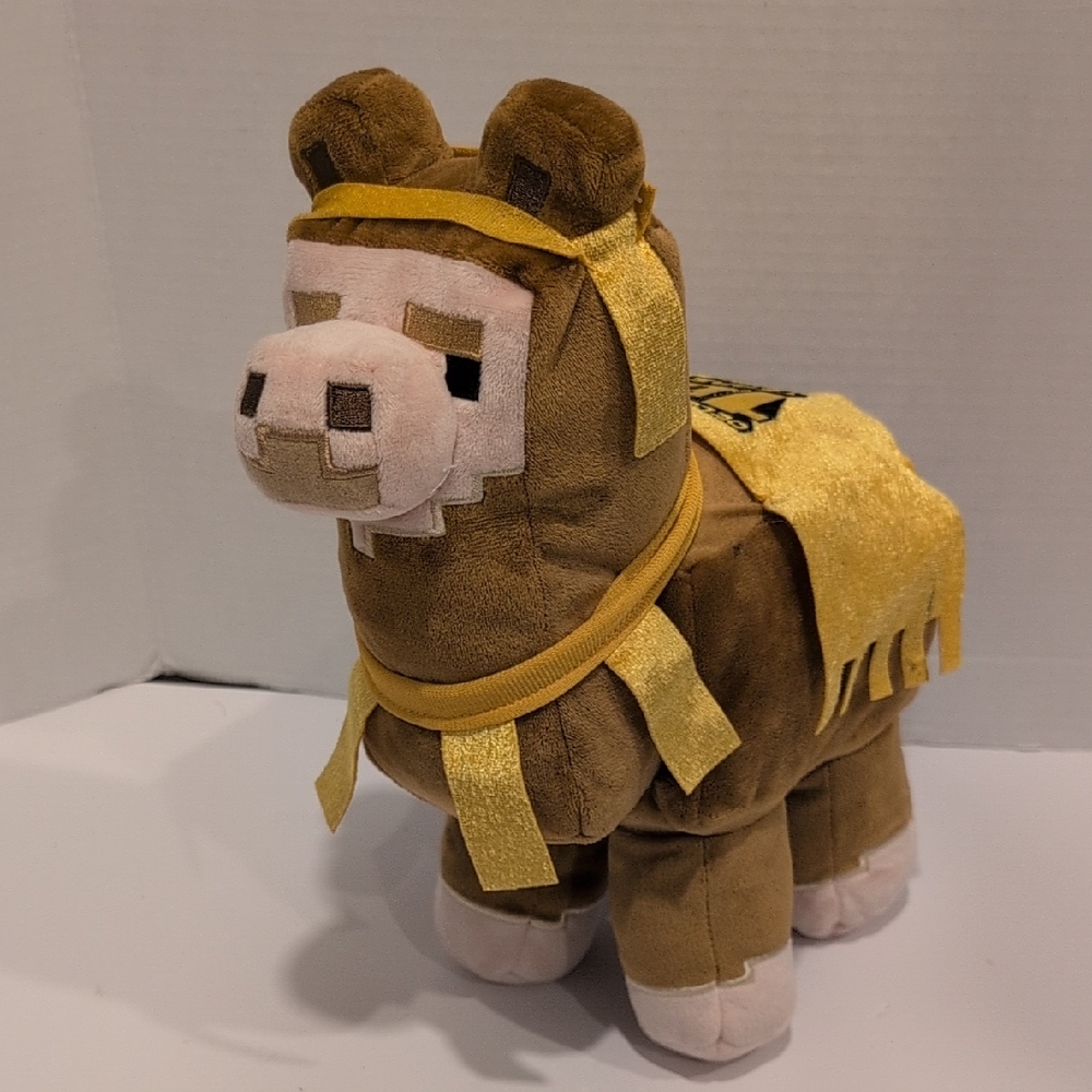 Plush Brown and Gold Llama Toy